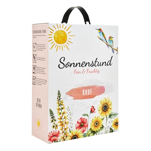 Sonnenstund Rosé fein & fruchtig 3 Liter Wein-Box, mit Aromen von Himbeere, Erdbeere und roter Johannisbeere, Roséwein lieblich QbA vom Kaiserstuhl (1 x 3,0 l Bag-in-Box) Sonnenstund Rosé fein & fruchtig 3 Liter Wein-Box, mit Aromen von Himbeere, Erdbeere und roter Johannisbeere, Roséwein lieblich QbA vom Kaiserstuhl (1 x 3,0 l Bag-in-Box)