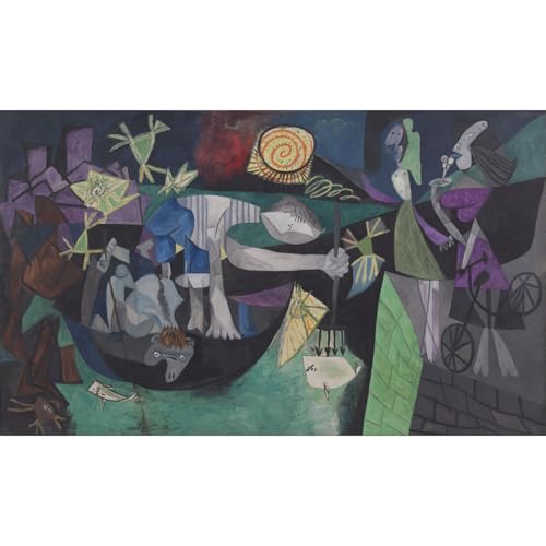 Impression Pablo Picasso Pêche de nuit à Antibes, grande toile roulée décoration murale