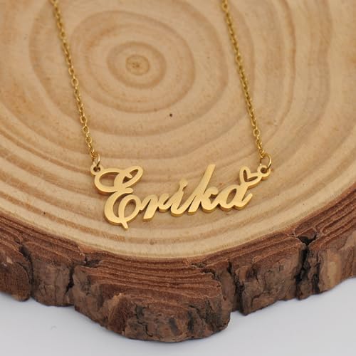 HUAN XUN Aria Name Necklace Personalized for Women Stainless Steel Pendant Jewelry Gift for Mother Day Birthday Christmas - 5
