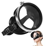 BESPORTBLE Single Lens Snorkel Retro Oval Glass Silicone Scuba Dive Anti- Fog Anti- Leak Diving Swimming Goggles for Men Women
