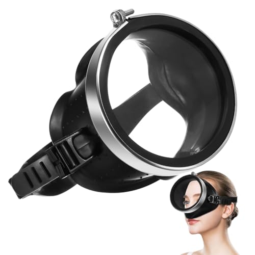 BESPORTBLE Single Lens Snorkel Retro Oval Glass Silicone Scuba Dive Anti- Fog Anti- Leak Diving Swimming Goggles for Men Women