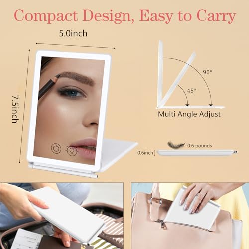 1X3X-Magnification-Rechargeable-Makeup-Mirror-for-Travel-2-Sided-3-Colors-Lighting-Dimmable-Touch-Screen-Folding-Portable-Makeup-Mirror-for-Cosmetic-Gift-Travel-Essentials