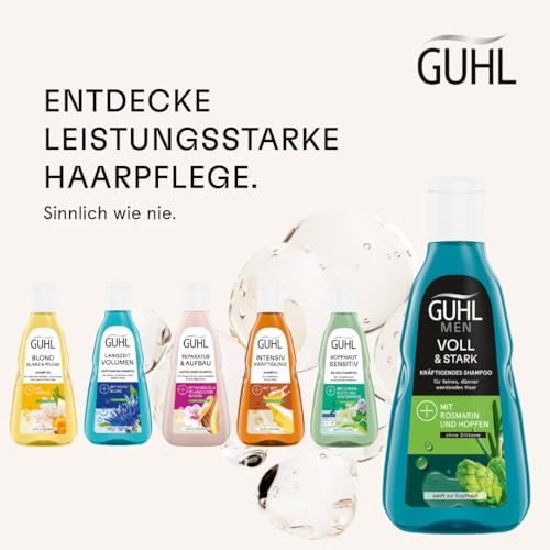 Guhl Men Voll & Stark Shampoo - Inhalt: 250 ml - Haartyp: dünn, fein, normal, blue