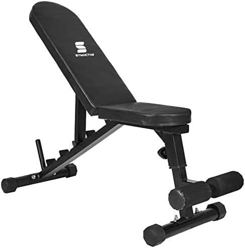 Amazon Brand - Symactive Heavy Duty 3 in 1 Adjustable Incline Multipurpose Gym Bench, Max Weight 350 KG