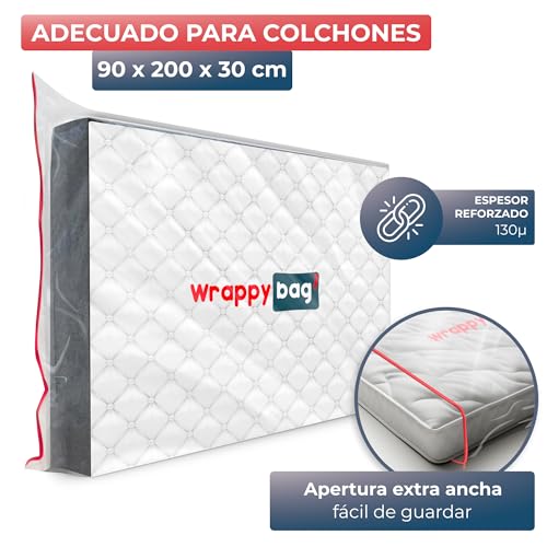 Miniatura 2 de Wrappybag Funda Protectora Para Colchón De Plástico 5 Tamaños Disponibles Bolsa De Almacenamiento Impermeable Y Resistente Ideal Para Mudanza, Para Almacenamiento, O Para Transporte - 90x200