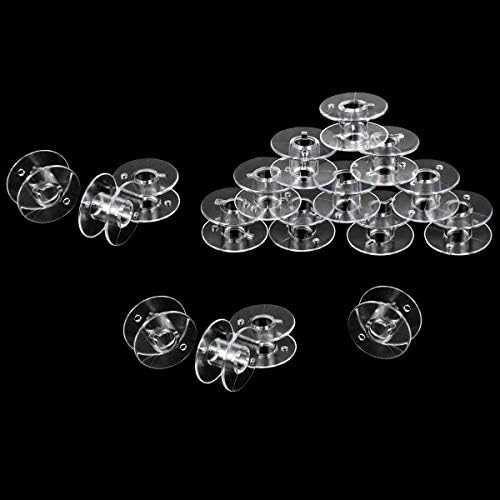 25 Pieces Sewing Machine Bobbins, Transparent Plastic Sewing Machine Bobbins in Box, for Singer/Brother/Janome
