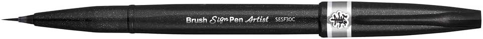 SESF30C Brush Sign Pen Artist, Extra Fine Brush Tip, Grey (Single Pen)