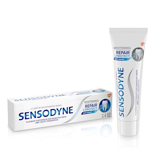 Sensodyne Repair and Protect Whitening Toothpaste, Toothpaste for Sensitive Teeth and Cavity Prevention, 3.4 oz