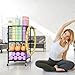 NORCEESAN Home Gym Storage Exercise Equipment Organizer for Home Dumbbell Weight Rack for Yoga Mat Black Workout Equipment Storage Organizer with Hooks Yoga Mat Holder with Wheels for Yoga Block