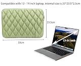 ZhaoCo Puffy pokrowiec na laptopa 13-14 cali, miękki, lekki, ochronny futerał z kieszenią na notebooka MacBook Air/MacBook Pro - zielony