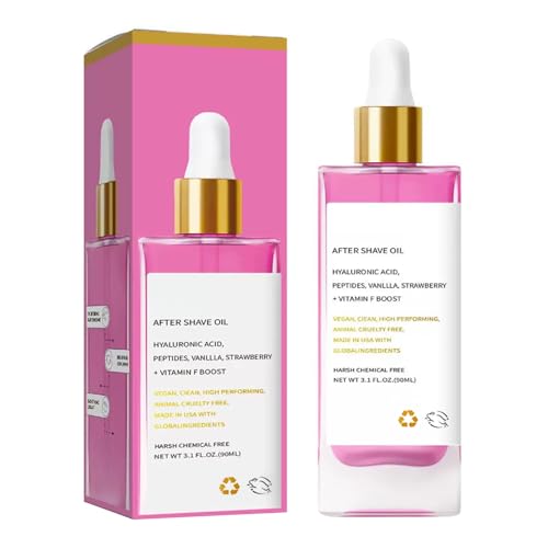 After Shave Oil 90 Ml Aceite Para Después Del Afeitado De Fresa y Vainilla Aceite After Shave Woman Calmante e Hidratante Previene Los Pelos Encarnados y La Sequedad Para Piernas, Línea De Bikini