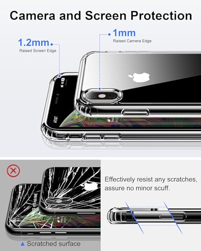 Image of HOOMIL Case for iPhone Xs Max 6.5-Inch, Non-Yellowing, Drop Protection, Anti-Scratch Transparent Hard Back Phone Cover - Black
