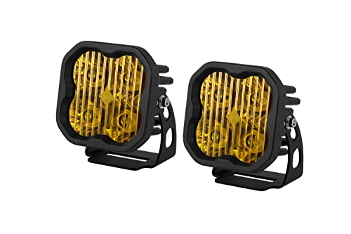 Diode Dynamics SS3 SAE Yellow Sport LED Pod (pair), Driving with Amber Backlight