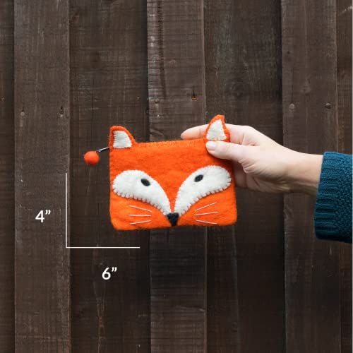 Kids Coin Purse Pouch (Set Of 3) – Zippered Plush Small Change Purse For Coins – Handmade Coin Pouch For Women, Girls & Boys – Woollen Dog, Fox & Cat Coin Purse Pets – Gifts For Kids #TOP4
