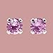 Tiny Birthstone Gemstone Post Stud Earrings in Sterling Silver | Multiple Color Choices & Sizes | Birthday Earrings for Women (3mm, October | Pink Tourmaline)