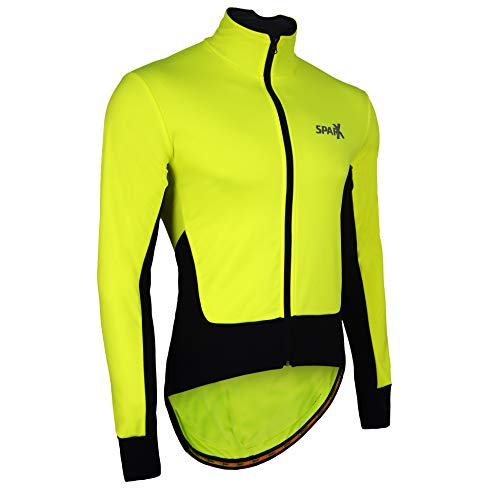 Sparx Cycling Jacket Winter Softshell Cycling Jackets Windproof Thermal Cycling Jacket for Men (Neon Green, Large)
