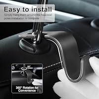 LivTee Car Seat Headrest Hook, Auto Seat Hook Hangers Storage Organizer Interior Accessories for Purse Coats Umbrellas Grocery Bags Handbag, 4-Pack — image 4