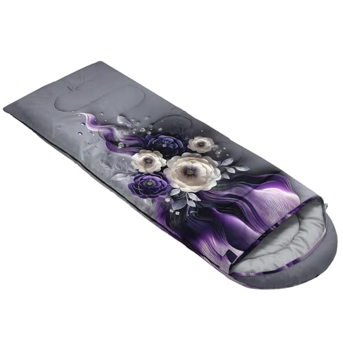 Image of QOOMO Ball Flower Camping Sleeping Bags,3 Season Warm & Cool Weather,Lightweight,Waterproof Sleeping Bags for Adults & Kids,Traveling,and Outdoors,Camping Gear Equipment