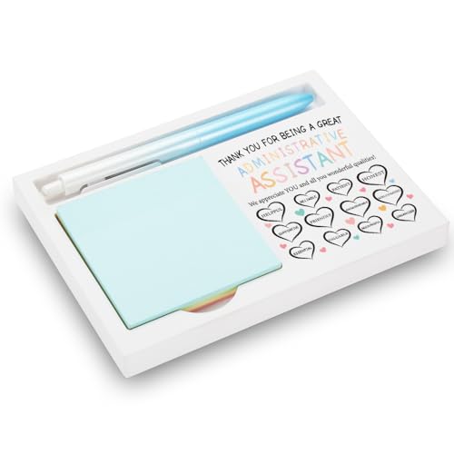 Administrative Assistant Appreciation Gift, Heart Word Art Sign for Admin Staff, Wooden Sticky Note Holder with Inspirational Message, 16.5 x 12 x 1.5 cm,XXW4