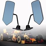 SEBLAFF 2PCS Universal Racing Left Right Side Rearview Wing Mirrors Glass Black F1 Style
