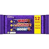 Cadbury Mixed Chocolate Bar Value Pack, 4 x Wispa, 4 x Crunchie & 4 x Boost Bar Multipack 347.2 g Total (Pack of 1)