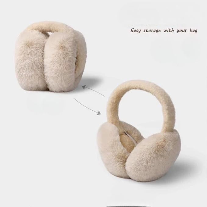 Image of Girl Winter Earmuffs Outdoor Wear Soft Faux Fur Plush Ear Warmer Minnie Design Windproof Woolen Warm Ear Muff Men & Women (Freesize)