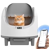 Self Cleaning Litter Box, Cat Litter Box Automatic Cleaning with APP Control, Eco-Friendly Odorless Waste Treatment with Bags Included, Large Waste Bin, Open-Top