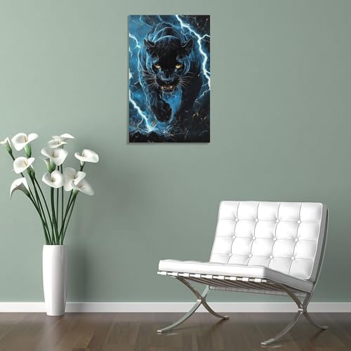 Tableau léopard impression sur toile 40x60cm pour décoration murale de salon - 5