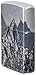 Zippo Mountain Sketch Design 540 Tumbled Chrome Pocket Lighter