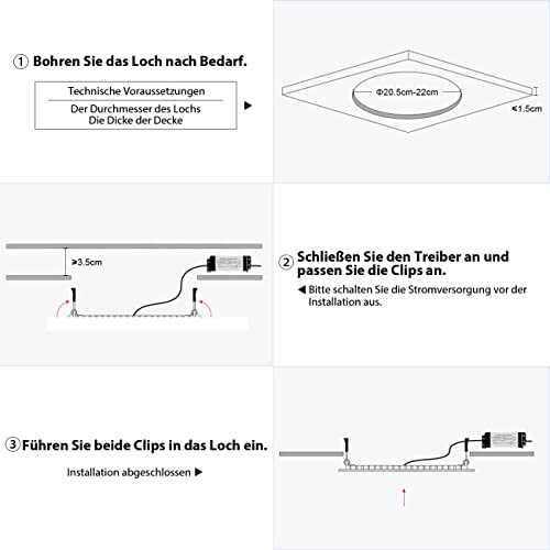 LVWIT 2x 18W Ultraslim LED Einbauleuchten, ersetzt 150W Halogen, runde Deckenleuchte mit Treiber, Neutralweiß 4000K, 1650 lm, AC 230V, Downlight/Einbaustrahler/Einbauspots (2er Pack)