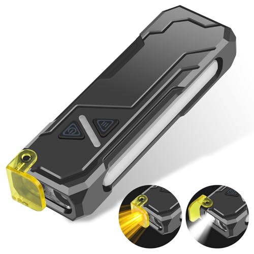 Jolimark Rechargeable Flat EDC Flashlight with Yellow Light Diffuser UV Black Light Magntic Bace Clip for Home Use and Camping Dog Walking Outdoor Activitie by Jolimark - Image 5