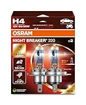 OSRAM NIGHT BREAKER 220, H4, +220% more brightness, halogen headlight lamp, 64193NB220-2HB, Folding Box (2 lamps)