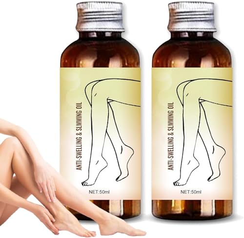 Aceite de masaje para piernas, aceite corporal para reafirmar, reducir la hinchazón de las piernas de forma natural para mujeres y hombres (2 Pcs)