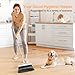 Broom with Dustpan Combo Set,UOEOS One-Sweep Clean,Pet Hair Removal Broom with Self-Cleaning Double-Layer Teeth,High Density Broom and Windproof Dustpan for Indoor&Outdoor