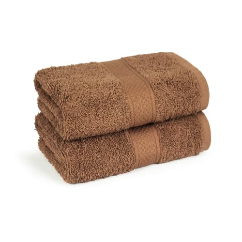 Image of MYTRIDENT Hand Towel | Urban Comfort | Quick Drying | Travel Friendly | for Men /Women | 2 Pc Hand Towel (40 cm x 60 cm) | 100% Cotton 450 GSM - Coconut Shell