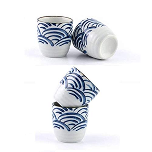 Juego de sake de estilo japonés de cerámica CHFYIJYHM: juego de 5 copas de vino simples para casa 7