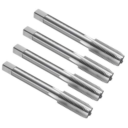 QUARKZMAN 4pcs Macho de Roscar de Ranura Recta, M12 x 1.25 Métrico Herramienta de Roscado Macho de Fresado de Roscas, Acero Rápido 6542 (HSS 6542)