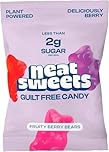 NeatSweets Vegan Sweets with Low Sugar - High Fibre, Gluten Free Plant Based Gummy Bears - 1.6g of Sugar per 50g Low Calorie No Added Sugar Guilt-Free Delicious Candy, Fruity Berry Bears x1 50g Packs
