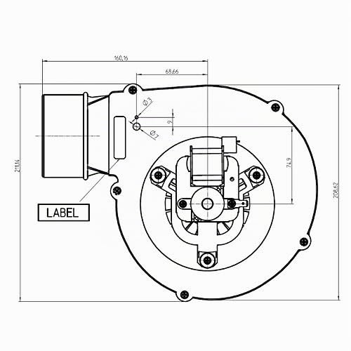 Easyricambi ASPIRATORE ESTRATTORE FUMI STUFE Pellet EMMEVI VFC1 260656X Ventola 150mm