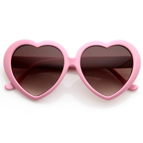 Image of zeroUV Oversized Heart Shaped Sunglasses UV400 Cute Trendy Love Fashion Eyewear for Women 52mm