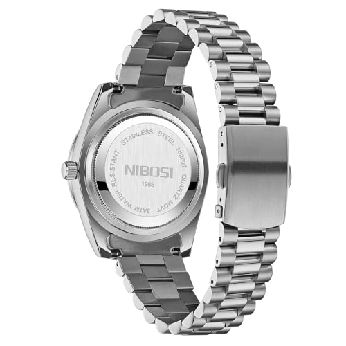 Image of NIBOSI Men Watches Analog Quartz Stainless Steel Watches for Men Waterproof Business Classic Desiger Wrist Watch Day&Date
