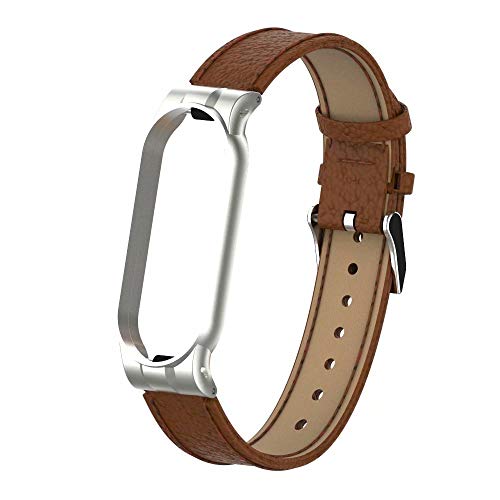 VANLUCK Strap Compatible with Mi Band 5, Replacement Leather Strap Wristband WatchBand Accessories for Mi Band 5