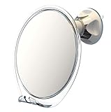 Luxo Shaving Mirror, Shower Mirror with a Razor Holder for Shaving with Powerful Suction Cup - Shatterproof Anti Fog Mirror for Shower (Clear)