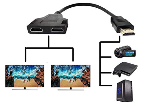 Kyweel HDMI Splitter 1 in 2 Out HDMI Splitter Adapter Cable HDMI Male to Dual HDMI Female 1 to 2 Way for HDMI HD LED TV ps3,Support Two Tvs at The Same time