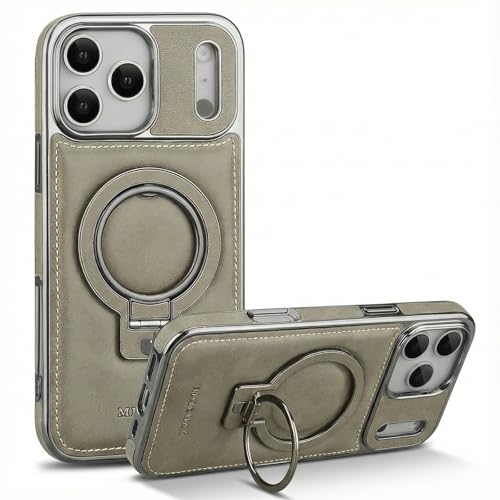 Coque iPhone 17 Pro MagSafe béquille protection antichoc PC TPU gris anti-trace