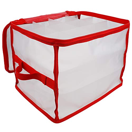ariarly Clear Christmas Tree Storage Bag 32 * 25 * 25 CM Transparent Christmas Decoration Storage Bag with Removable Partitions Storage Box for Christmas Light Strings Ball