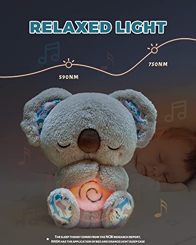 Auby Soothe 'n' Cuddle Koala,Kuscheltier mit Beruhigungsfunktion,Plüschspielzeug für Neugeborene 10 Schlaflieder, Lichter & rhythmische Atmung