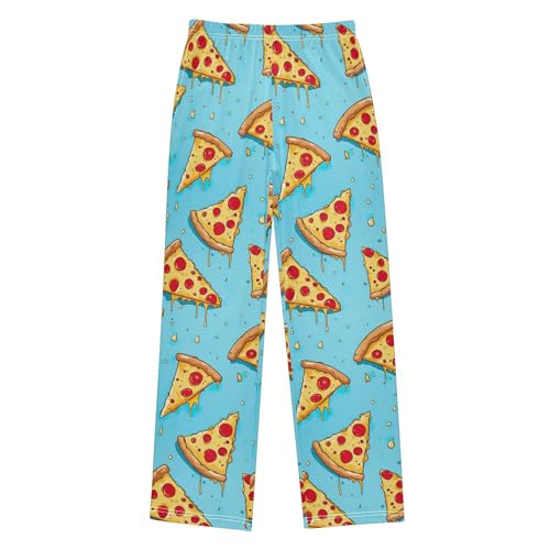 Funny Pizza Long Pajama Pants Elastic Waist PJ Bottoms with Pockets S A1123082