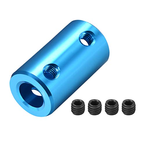 Uxcell 8Mm To 8Mm Bore Rigid Coupling Set Screw L25Xd14 Aluminum Alloy,Shaft Coupler Connector,Motor Accessories,Blue #TOP13
