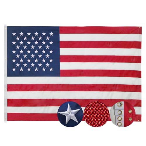 American Flag 8x12 Ft, 6 Brass Grommets for Outdoor/Indoor USA